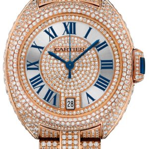 Cartier Damklocka HPI01040 Cle de Silverfärgad/18 karat roséguld