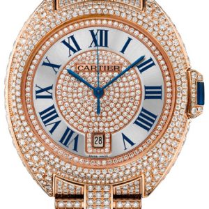 Cartier Damklocka HPI01041 Cle de Silverfärgad/18 karat roséguld