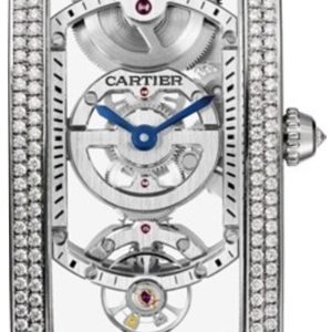 Cartier Damklocka HPI01123 Tank Cintree Skelettskuren/Läder