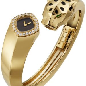 Cartier Damklocka HPI01217 Panthere De Svart/18 karat gult guld