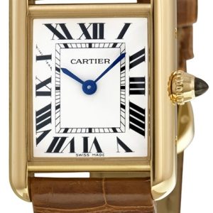 Cartier Damklocka W1529856 Tank Louis Silverfärgad/Läder 29.5x22 mm