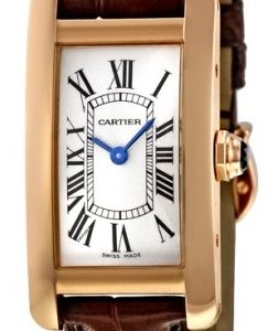 Cartier Damklocka W2607456 Tank Americaine Small Silverfärgad/Läder