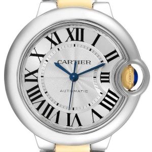 Cartier Damklocka W2BB0002 Ballon Blue Silverfärgad/18 karat gult