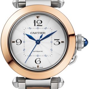 Cartier Damklocka W2PA0008 Pasha De Silverfärgad/18 karat roséguld