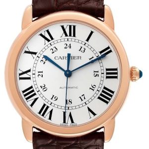 Cartier Damklocka W2RN0008 Rhonde Solo De Silverfärgad/Läder Ø36 mm