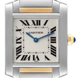 Cartier Damklocka W2TA0003 Tank Francaise Silverfärgad/18 karat gult