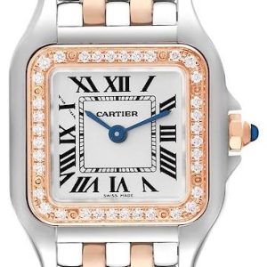 Cartier Damklocka W3PN0006 Panthere De Vit/18 karat roséguld