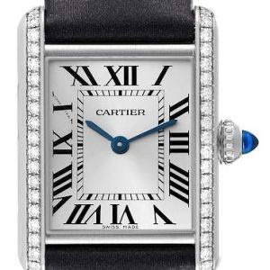 Cartier Damklocka W4TA0016 Tank Must de Silverfärgad/Satin