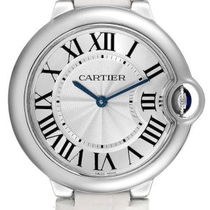 Cartier Damklocka W6920087 Ballon Blue Silverfärgad/Läder Ø36.6 mm