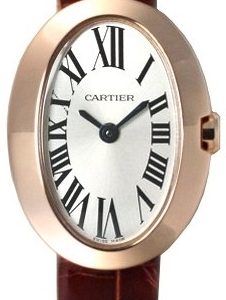 Cartier Damklocka W8000017 Baignoire Silverfärgad/Läder Ø25.3 mm