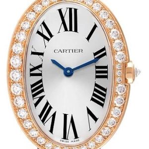 Cartier Damklocka WB520004 Baignoire Silverfärgad/Textil Ø24.5 mm