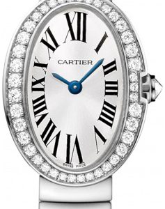 Cartier Damklocka WB520025 Baignoire Silverfärgad/18 karat vitt guld