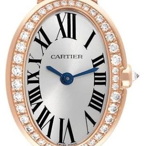 Cartier Damklocka WB520026 Baignoire Silverfärgad/18 karat roséguld