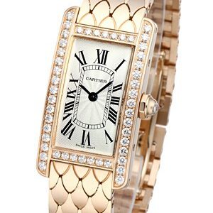 Cartier Damklocka WB710008 Tank Americaine Silverfärgad/18 karat