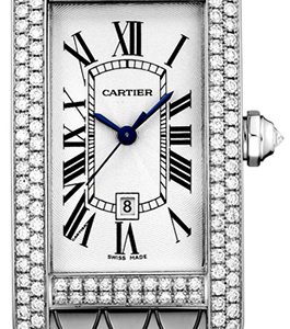 Cartier Damklocka WB710011 Tank Americaine Silverfärgad/18 karat