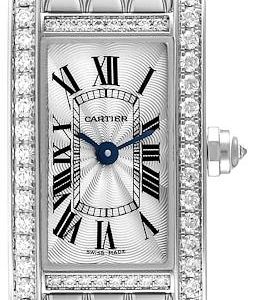 Cartier Damklocka WB710013 Tank Americaine Silverfärgad/18 karat