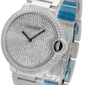 Cartier Damklocka WE902045 Ballon Blue Diamantinfattad/18 karat vitt