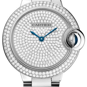 Cartier Damklocka WE902048 Ballon Blue Diamantinfattad/18 karat vitt