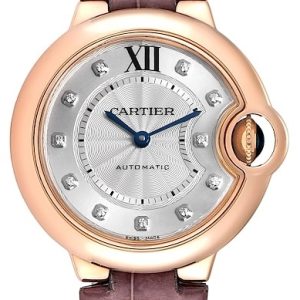 Cartier Damklocka WE902063 Ballon Blue Silverfärgad/Läder Ø33 mm