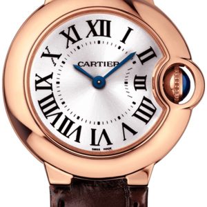 Cartier Damklocka WGBB0007 Ballon Blue Silverfärgad/Läder Ø28 mm