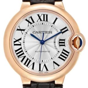 Cartier Damklocka WGBB0009 Ballon Blue Silverfärgad/Läder Ø36.6 mm