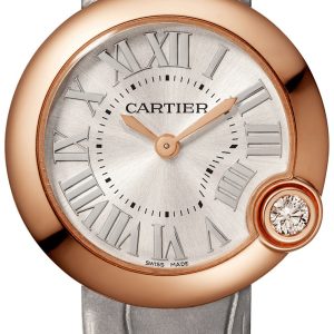 Cartier Damklocka WGBL0005 Ballon Blanc De Silverfärgad/Läder Ø30