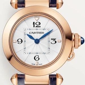 Cartier Damklocka WGPA0018 Pasha De Vit/Läder Ø30 mm