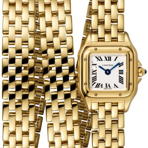 Cartier Damklocka WGPN0012 Panthere De Vit/18 karat gult guld