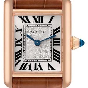 Cartier Damklocka WGTA0010 Tank Louis Silverfärgad/Läder