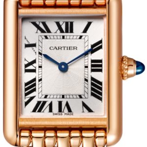 Cartier Damklocka WGTA0023 Tank Louis Silverfärgad/18 karat roséguld