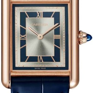 Cartier Damklocka WGTA0058 Tank Louis Silverfärgad/Läder