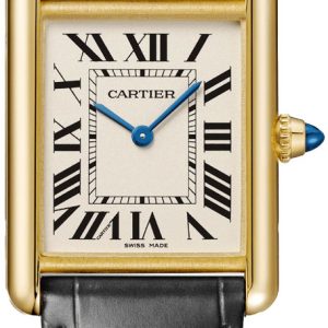 Cartier Damklocka WGTA0067 Tank Louis Vit/Läder