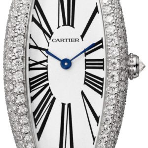 Cartier Damklocka WJBA0007 Baignoire Vit/Läder