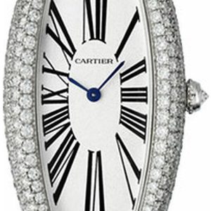 Cartier Damklocka WJBA0009 Baignoire Vit/Läder