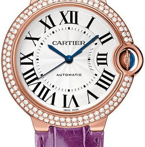 Cartier Damklocka WJBB0050 Ballon Bleu De Silverfärgad/Läder Ø36 mm