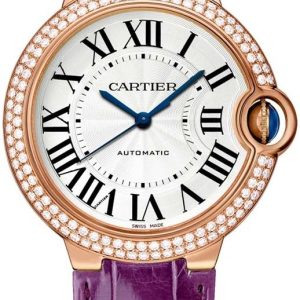 Cartier Damklocka WJBB0051 Ballon Bleu De Silverfärgad/Läder Ø33 mm