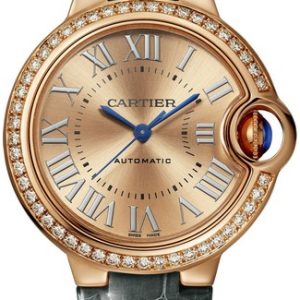 Cartier Damklocka WJBB0076 Ballon Bleu De Roséguldstonad/Läder Ø33