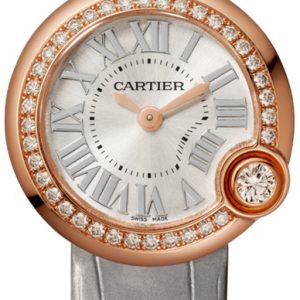 Cartier Damklocka WJBL0006 Ballon Blanc De Silverfärgad/Läder Ø26