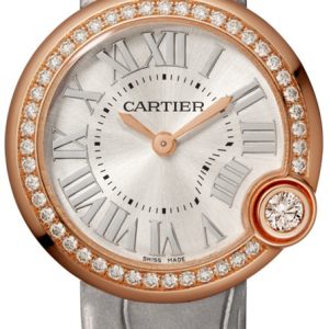 Cartier Damklocka WJBL0008 Ballon Blanc De Silverfärgad/Läder Ø30