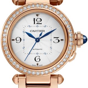 Cartier Damklocka WJPA0013 Pasha De Silverfärgad/18 karat roséguld