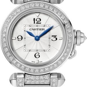 Cartier Damklocka WJPA0019 Pasha De Vit/Diamantinfattad Ø30 mm