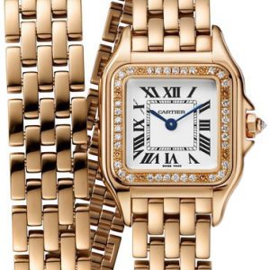 Cartier Damklocka WJPN0014 Panthere De Vit/18 karat roséguld