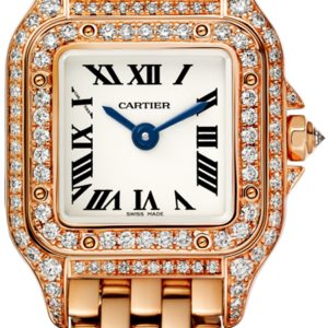 Cartier Damklocka WJPN0020 Panthere De Vit/18 karat roséguld 25x21 mm