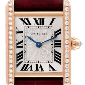 Cartier Damklocka WJTA0010 Tank Louis Silverfärgad/Läder