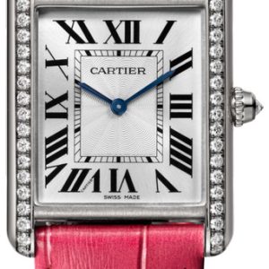 Cartier Damklocka WJTA0015 Tank Louis Silverfärgad/Läder