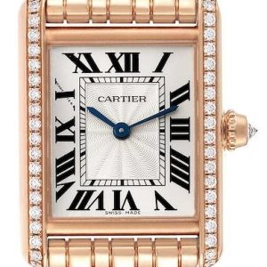 Cartier Damklocka WJTA0020 Tank Louis Silverfärgad/18 karat roséguld