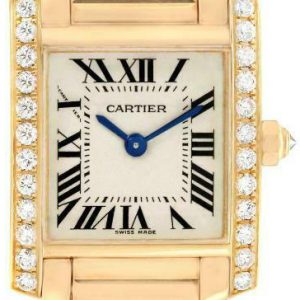 Cartier Damklocka WJTA0024 Tank Francaise Silverfärgad/18 karat gult