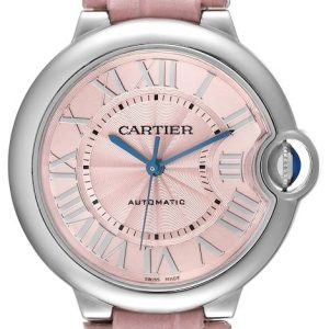 Cartier Damklocka WSBB0007 Ballon Blue Rosa/Läder Ø36 mm