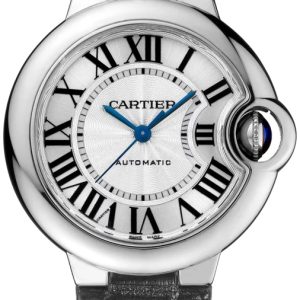 Cartier Damklocka WSBB0030 Ballon Bleu De Silverfärgad/Läder Ø33 mm