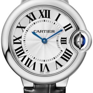 Cartier Damklocka WSBB0034 Ballon Bleu De Silverfärgad/Läder Ø33 mm